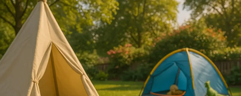 Relaxed family weekend scene with toys and a picnic-style setup at home